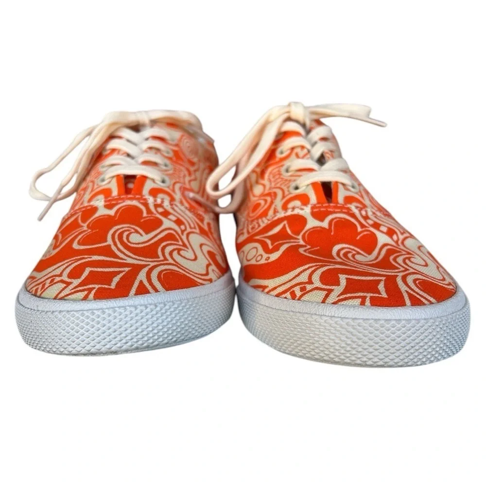 NWOT Bucketfeet Orange Sherbet canvas sneaker women’s size 9 artist designed